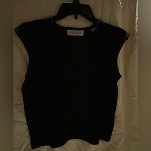Valerie Stevens Silk Cashmere Vest, black, size small